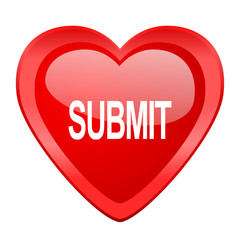 submit red heart valentine glossy web icon