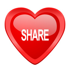 share red heart valentine glossy web icon
