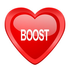 boost red heart valentine glossy web icon