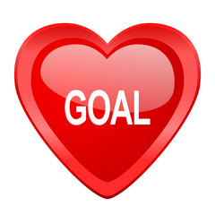 goal red heart valentine glossy web icon
