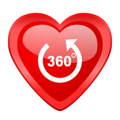 panorama red heart valentine glossy web icon