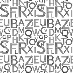 Seamless gray English alphabets