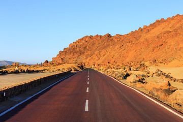 sunrise in the caldera of El Teide Volcano, Tenerife, Spain