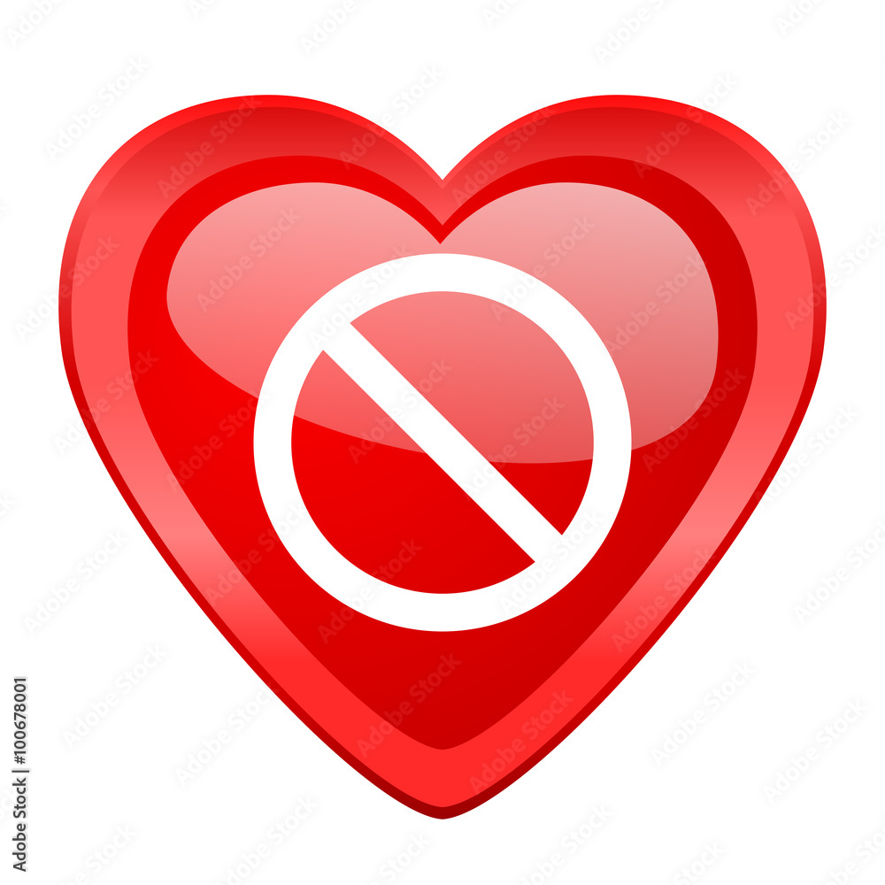 Poster access denied red heart valentine glossy web icon