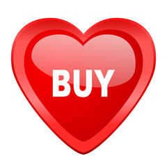 buy red heart valentine glossy web icon