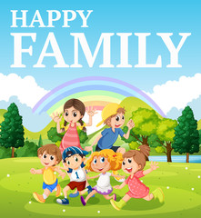 Fototapeta premium Family playing in the park