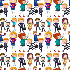 Naklejka premium Seamless business people doing activities