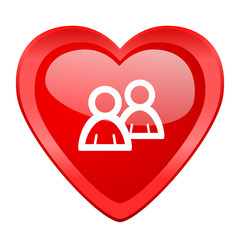 forum red heart valentine glossy web icon