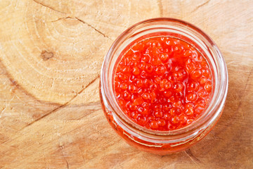 Salmon red caviar