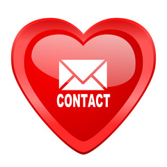 email red heart valentine glossy web icon