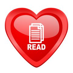 read red heart valentine glossy web icon