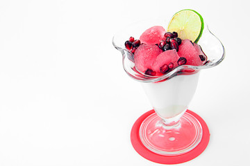 Dessert Creamy Curd Jelly, Pomegranate Seeds, Pomegranate Jelly