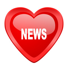 news red heart valentine glossy web icon