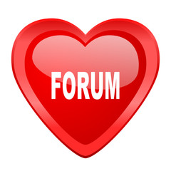 forum red heart valentine glossy web icon