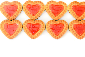 Naklejka na ściany i meble Cookies in the Shape of Hearts.