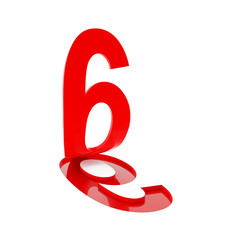 Number six, 3d render
