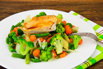 Steamed Vegetables Potatoes, Carrots, Corn, Green Beans, Onion w