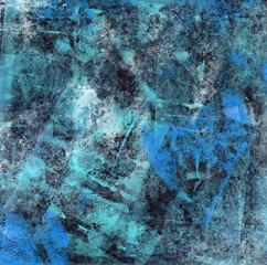 Abstract Blue - Abstract texture of different shades of blue made with acrylic paint. 
