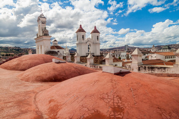 Roof of Templo Nuestra Senora de la Merced church in Sucre, capital of Bolivia. Convento de San...