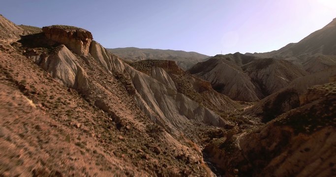 Sierra Alhamila, Desierto De Tabernas. Aerial shots in Andalusia, Spain. Native camera files