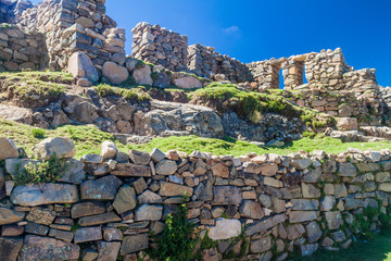 Ruines de Chincana à Isla del Sol (île du soleil) dans le lac Titicaca, Bolivie