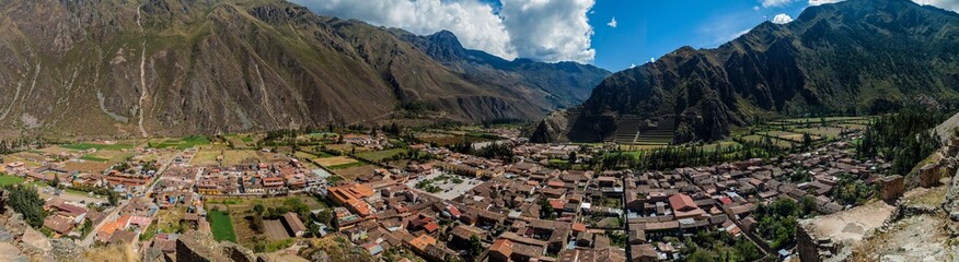 Aerial view of Ollantaytambo, Sacred Valley, Peru