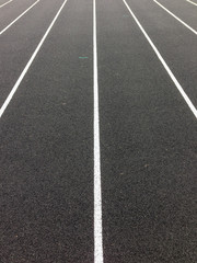 Fototapeta premium Black Track Centered on Stripe