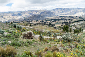 Fototapeta na wymiar Landscape around Quilotoa crater, Ecuador