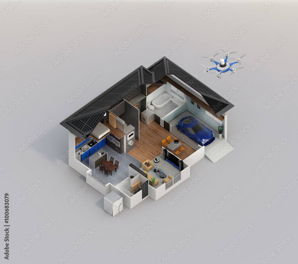 Aufkleber smart home automation technology concept image with copy space