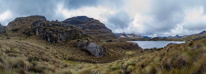 Panorama of National Park Cajas, Ecuador