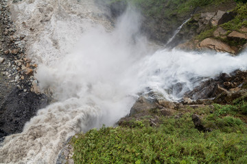 Agoyan falls on river Pastaza in Ecuador