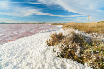 Fototapeta na wymiar Salt lake, called La Lagunas de la Mata. Torrevieja. Spain