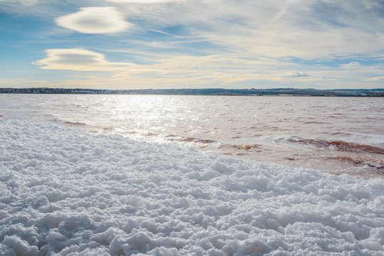 Salt lake, called La Lagunas de la Mata. Torrevieja. Spain