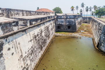 Moat around Fuerte de San Fernando fortress on Tierrabomba island near Cartagna, Colombia