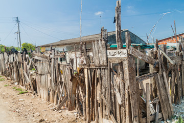 Wooden fence in Bocachica village on Tierrabomba island near Cartagena, Colombia
