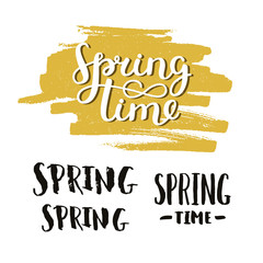 Vector handdrawn lettering Spring time