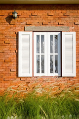 window on brick wall