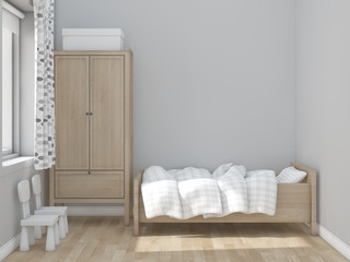 kids room Interior 3d rendering image