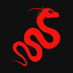 Obraz premium red dragon logo