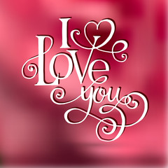 Valentines day vintage lettering card