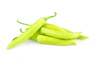 Green peppers isolated on white background.