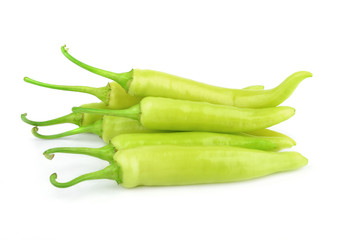 Green peppers isolated on white background.