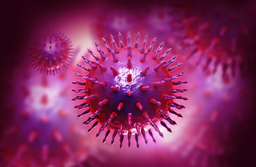 Illustration of Influenza Virus H1N1. Swine Flu.