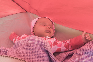 a two-month baby is sleeping