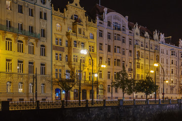 Fototapeta na wymiar embankment of the Vltava river, Prague