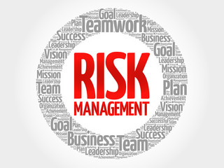 Risk Management circle word cloud, business concept