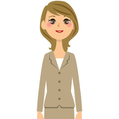 スーツの女性（上半身）　　直立