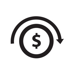 Stack of coins icon with dollar
