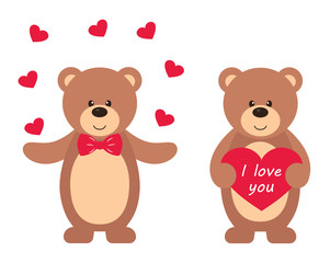 romantic teddy with heart