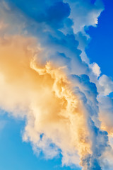 yellow blue smoke from two tubes of plant